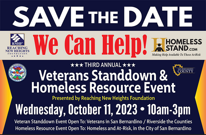 Save the Date: Third Annual Veterans Standdown & Homeless Resource Event October 11th 2023 10a-3p